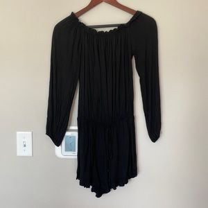 Black over the shoulder romper
